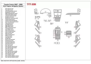 Toyota Camry 2007-2010 Full Set, 4 Cyl With NAVI BD Interieur Dashboard Bekleding Volhouder