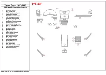 Toyota Camry 2007-2010 Voll Satz, With OEM Wood Kit, With NAVI BD innenausstattung armaturendekor cockpit dekor - 1- Cockpit Dek