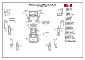 Subaru Legacy 2010-2014 3D Inleg dashboard Interieurset aansluitend en pasgemaakt op he 27-Teile