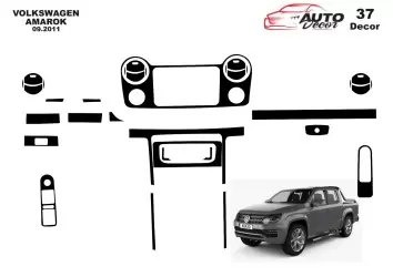 Volkswagen Amarok 01.2011 3D Interior Dashboard Trim Kit Dash Trim Dekor 35-Parts