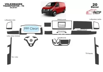 Volkswagen Transporter T6 2016 3D Inleg dashboard Interieurset aansluitend en pasgemaakt op he 20-Teile