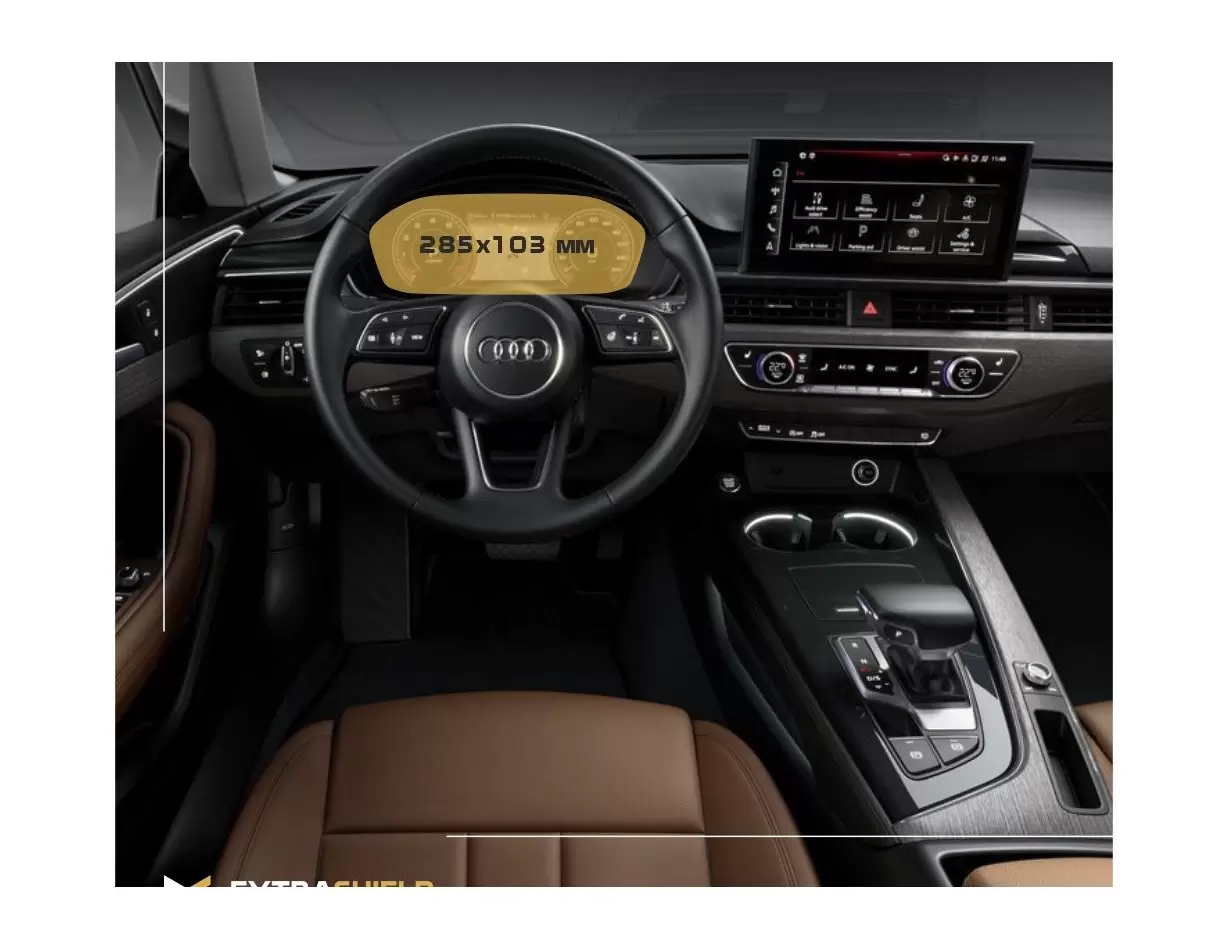 Audi A4 (B9) Facelift 2019 - Present Digital Speedometer Audi Virtual Cockpit 12,3" ExtraShield Screeen Protector