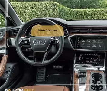 Audi A5 (F5) Facelift 2019 - Present Multimedia MMI 10,1" DisplayschutzGlass Kratzfest Anti-Fingerprint Transparent - 1