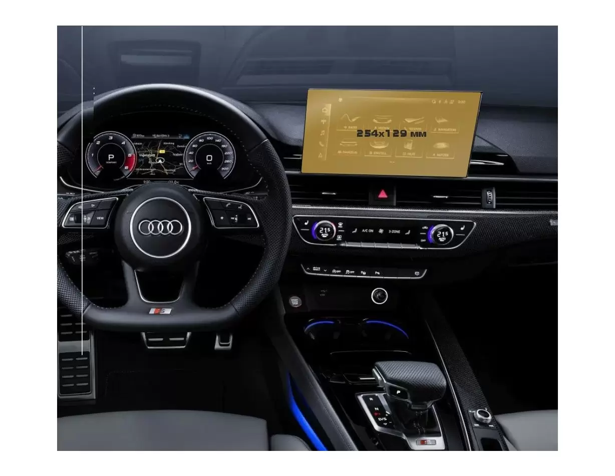Audi A5 (F5) Pre-facelift 2016 - 2020 Digital Speedometer Audi Virtual Cockpit 12" HD transparant navigatiebeschermglas