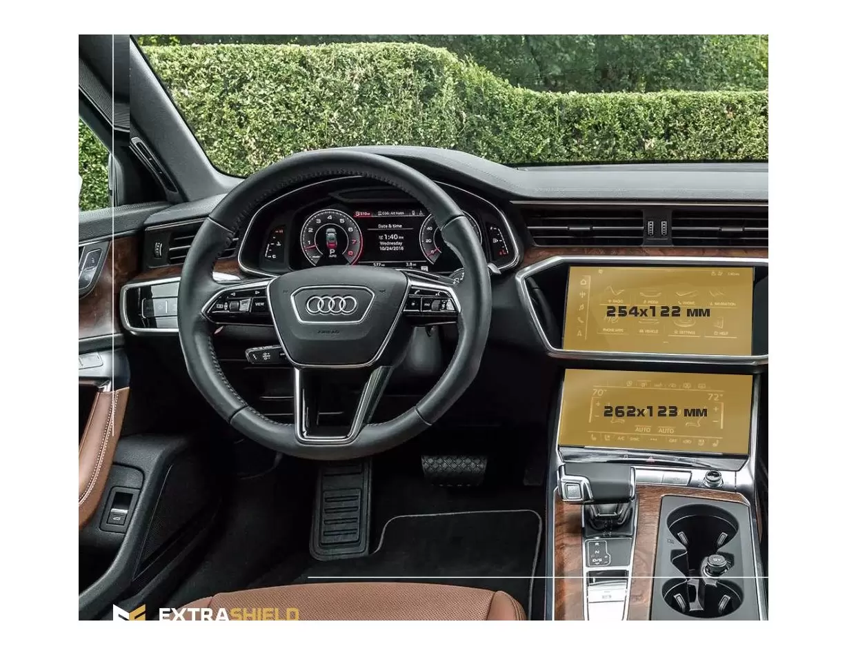 Audi A6 (?8) 2018 - Present Multimedia + Climate-Control 10,2-8,6" ExtraShield Screeen Protector