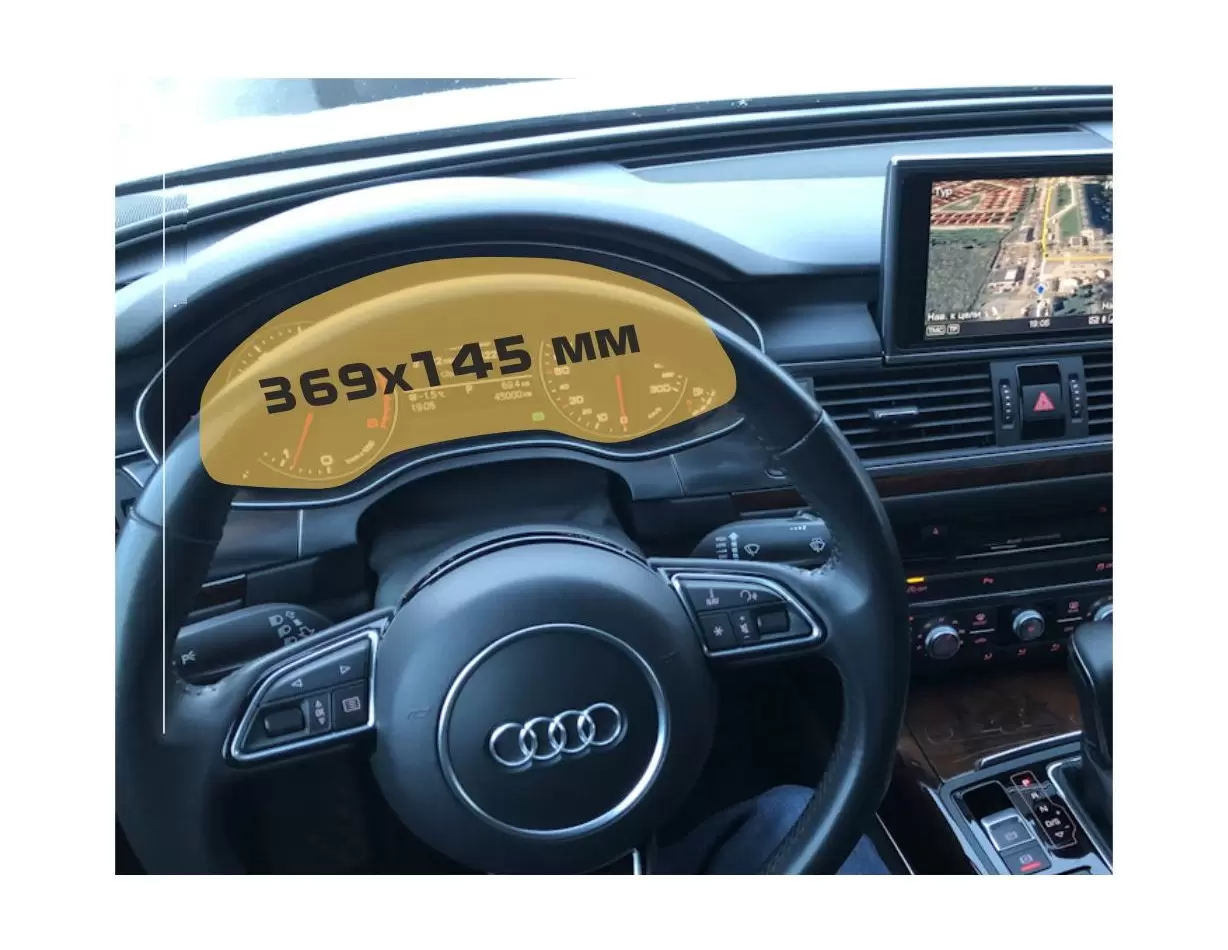 Audi A6 (?8) 2018 - Present Multimedia + Climate-Control 10,2-8,6" DisplayschutzGlass Kratzfest Anti-Fingerprint Transparent - 1
