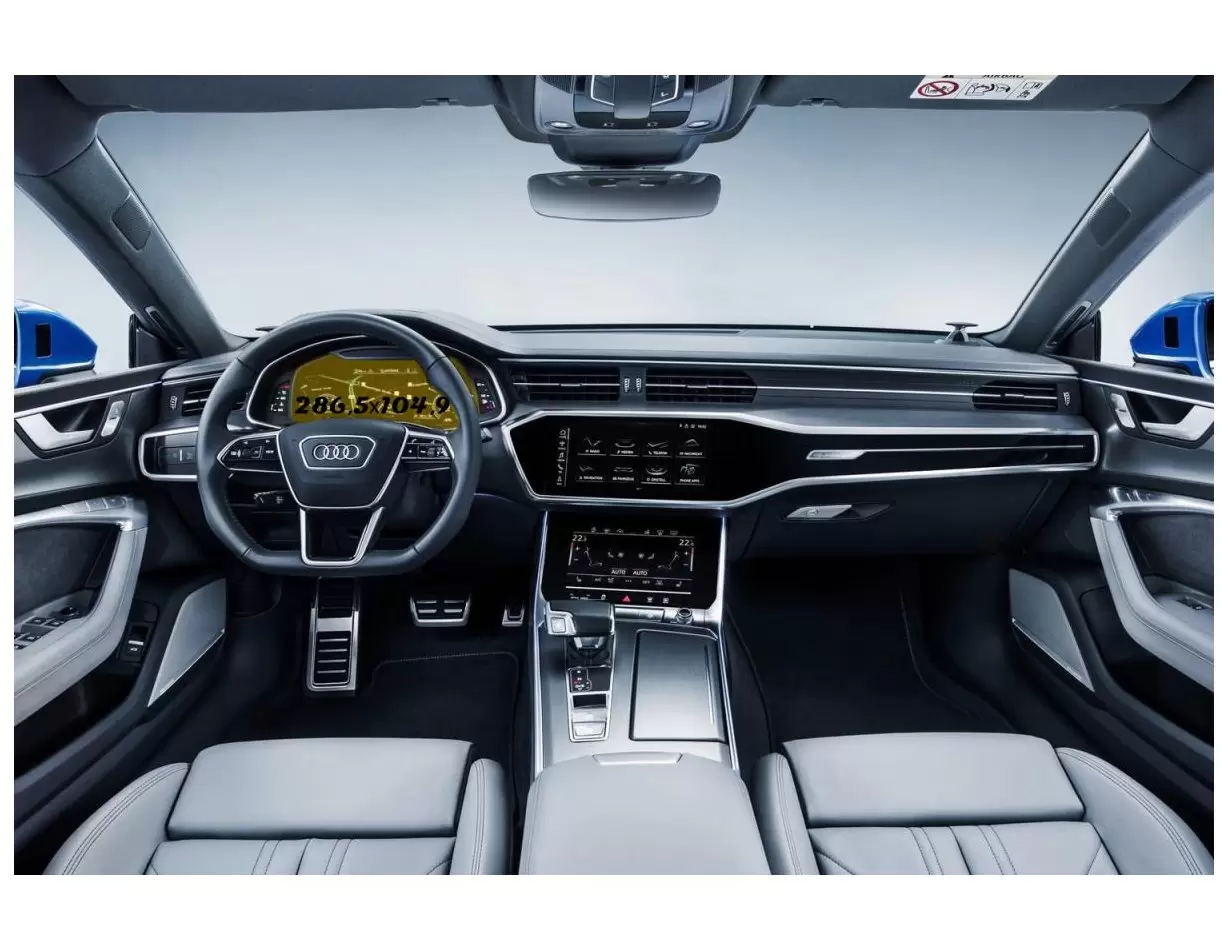 Audi A6 (?8) 2018 - Present Rear climate control DisplayschutzGlass Kratzfest Anti-Fingerprint Transparent - 1- Cockpit Dekor In