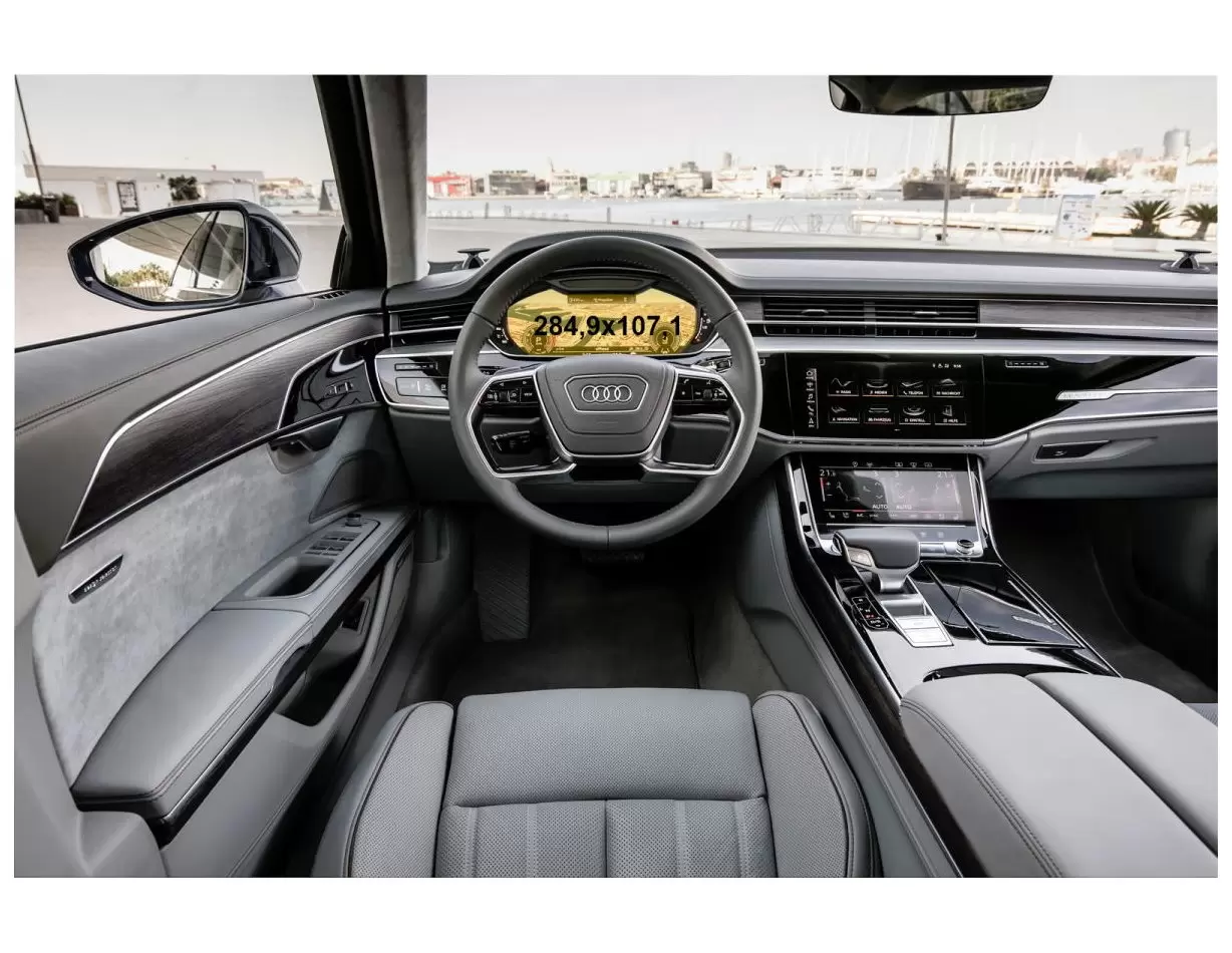 Audi A7 II (4K) 2017 - Present Multimedia + Climate-Control 10,2-8,6" DisplayschutzGlass Kratzfest Anti-Fingerprint Transparent 
