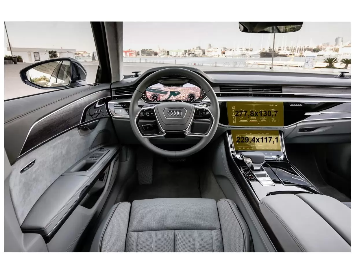 Audi A8 (D5) 2017 - Present Multimedia + Climate-Control 10,2-8,6" ExtraShield Screeen Protector