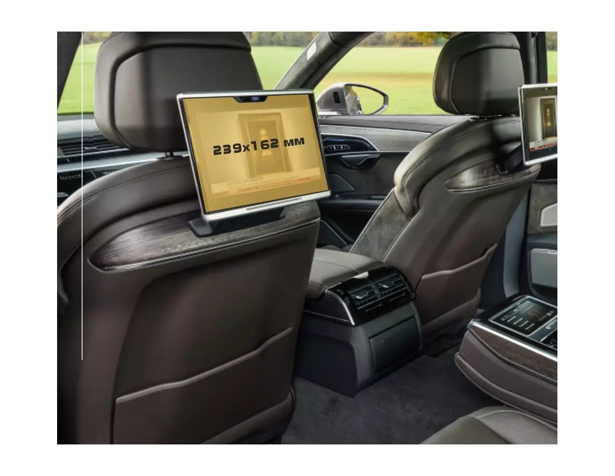 Audi A8 (D4) 2013 - 2017 Multimedia MMI 8" DisplayschutzGlass Kratzfest Anti-Fingerprint Transparent - 1- Cockpit Dekor Innenrau