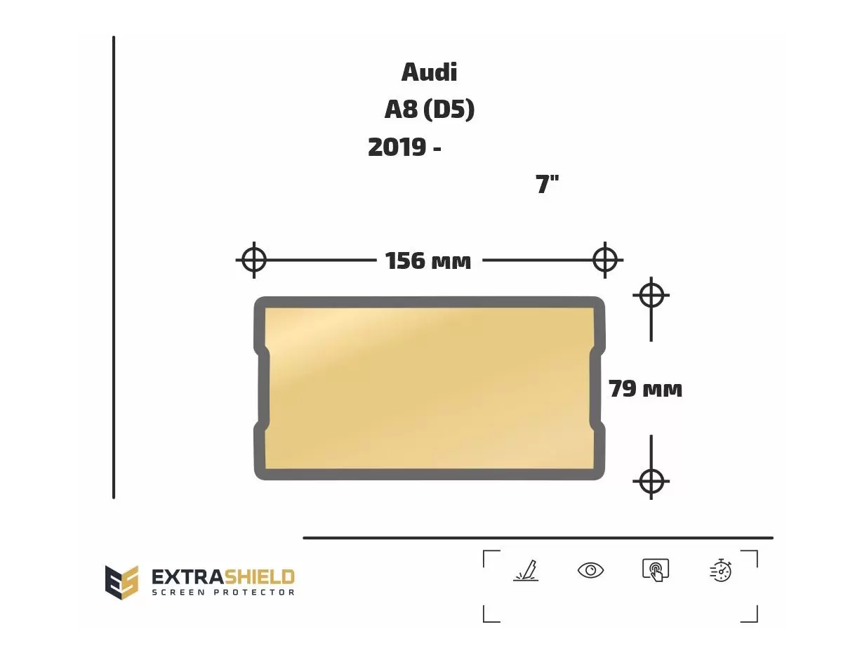 Audi A8 (D5) 2017 - Present Passenger monitors (2pcs,) 12,5" DisplayschutzGlass Kratzfest Anti-Fingerprint Transparent - 1- Cock
