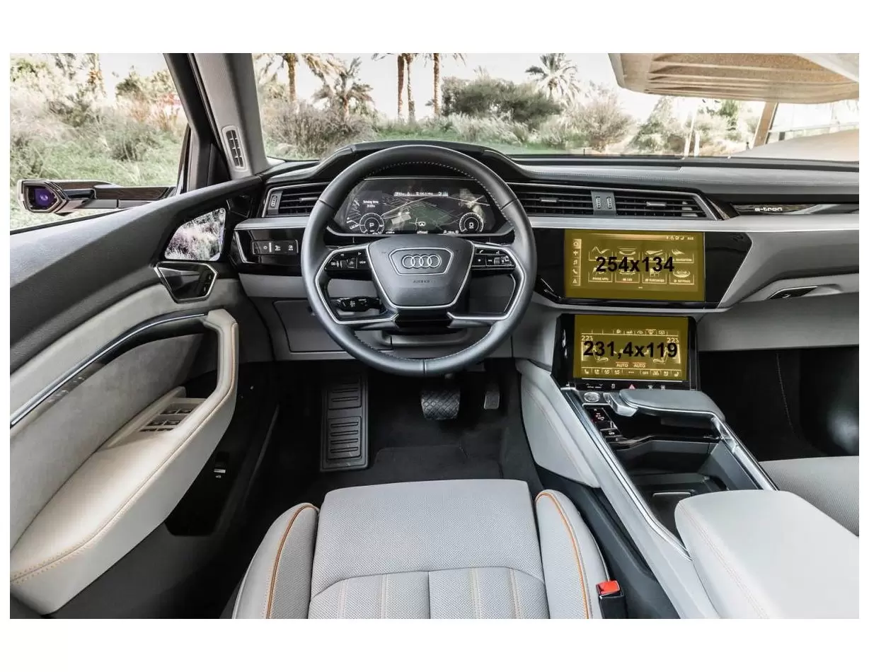 Audi E-tron 2018 - Present Multimedia + Climate-Control 10,1-8,6" ExtraShield Screeen Protector