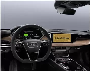 Audi E-tron 2018 - Present Multimedia + Climate-Control 10,1-8,6" DisplayschutzGlass Kratzfest Anti-Fingerprint Transparent - 1-