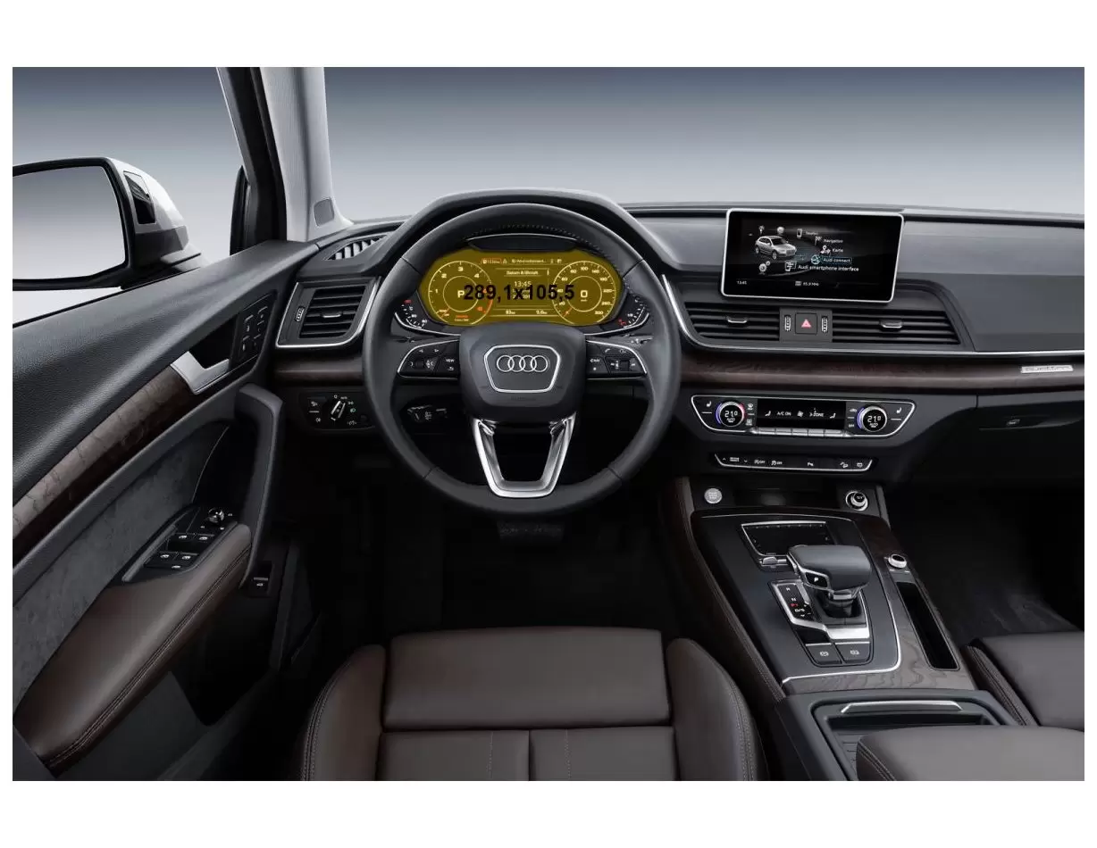 Audi Q5 II (FY) Pre-facelift 2016 - 2019 Digital Speedometer Vetro Protettivo HD trasparente di navigazione Protezione