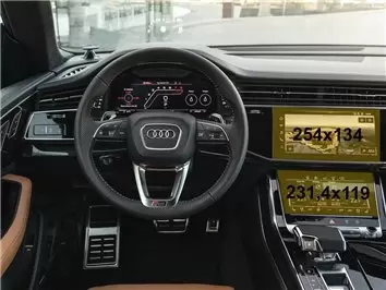 Audi Q7 II (4M) Facelift 2019- Present Multimedia + Climate-Control 10,1-8,6" DisplayschutzGlass Kratzfest Anti-Fingerprint Tran