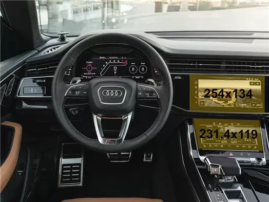 Audi Q7 II (4M) Facelift 2019- Present Multimedia + Climate-Control 10,1-8,6" Vetro Protettivo HD trasparente di navigazione Pro