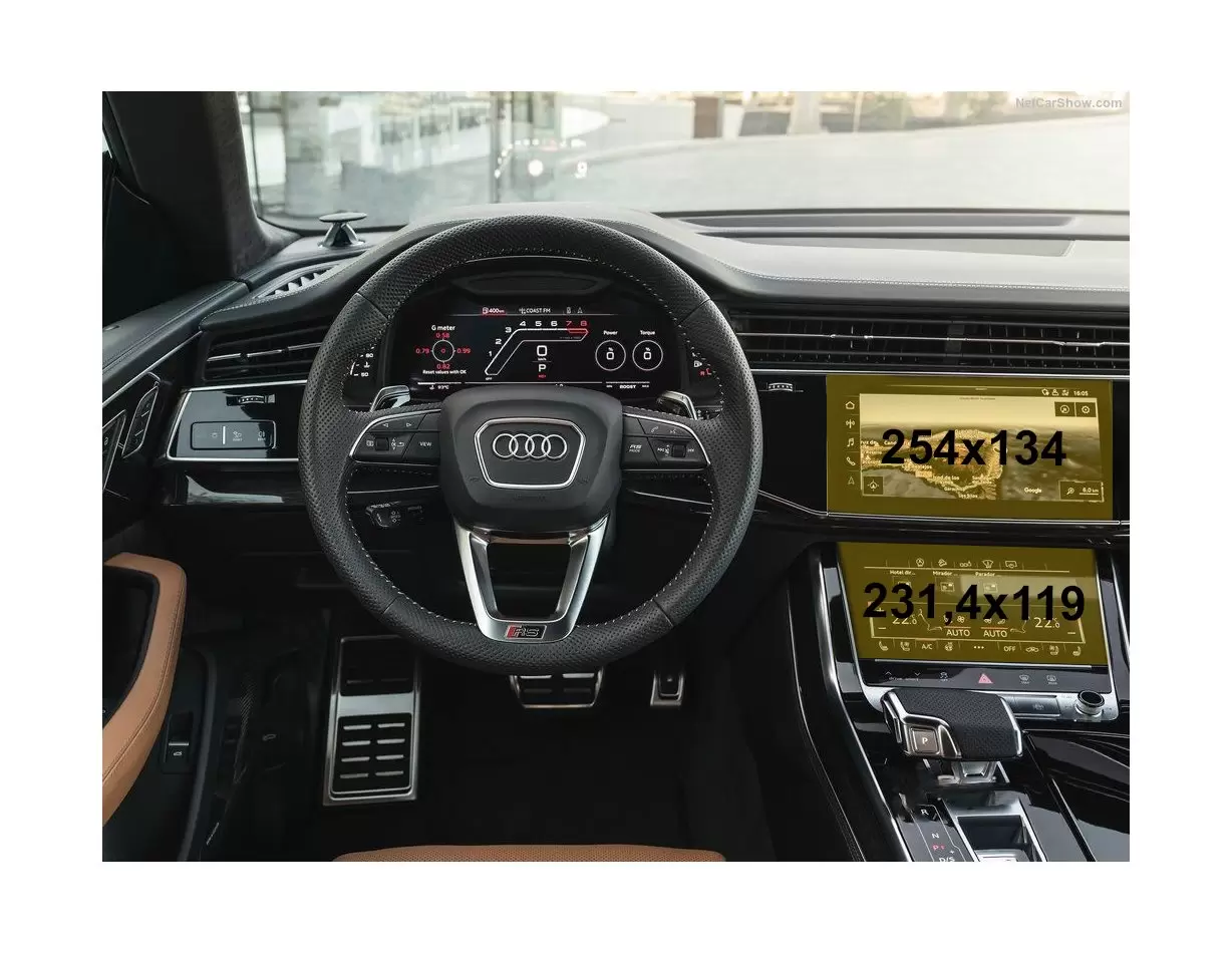 Audi Q7 II (4M) Facelift 2019- Present Multimedia + Climate-Control 10,1-8,6" Protection d'écran Résiste aux rayures HD transpar