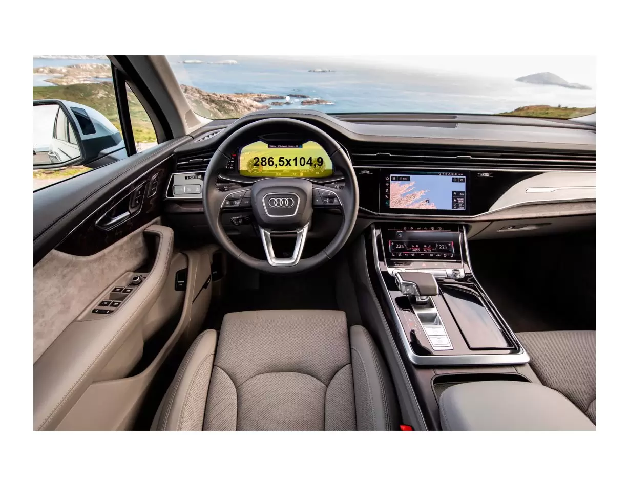 Audi Q7 II (4M) Facelift 2019- Present Digital Speedometer Audi Virtual Cockpit 12,3" 286,5x104,9 xx ExtraShield Screeen Protect