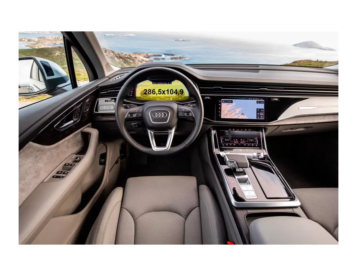 Audi Q7 II (4M) Pre-facelift 2016 - 2019 Digital Speedometer Audi Virtual Cockpit 12" Protection d'écran Résiste aux rayures HD 