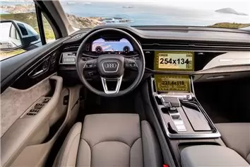 Audi Q7 II (4M) Pre-facelift 2016 - 2019 Multimedia 7" DisplayschutzGlass Kratzfest Anti-Fingerprint Transparent - 1- Cockpit De