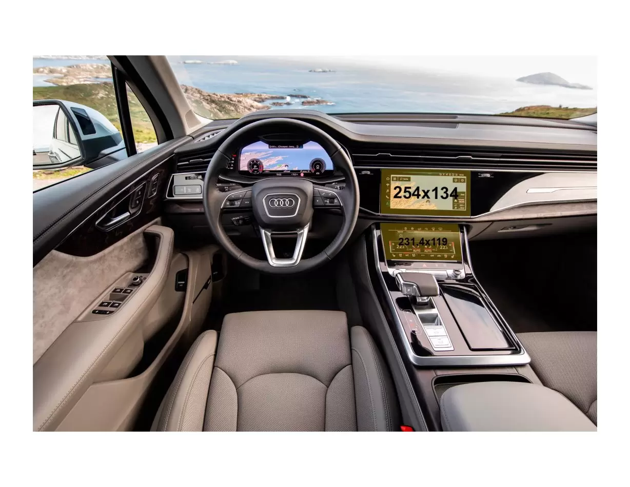Audi Q7 II (4M) Facelift 2019- Present Multimedia + Climate-Control 10,1-8,6" ExtraShield Screeen Protector