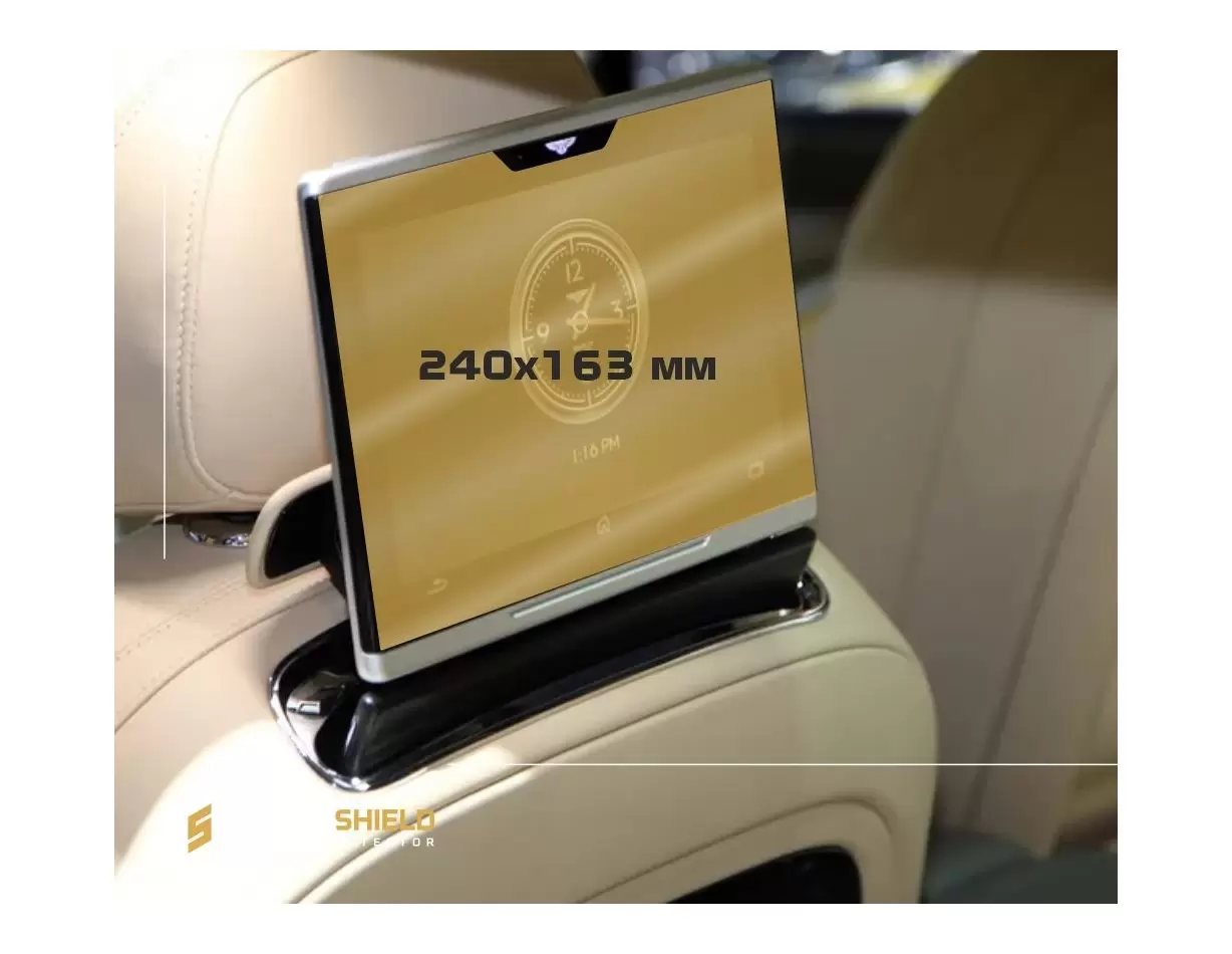 Bentley Flying Spur 2019 - Present Passenger monitors (2pcs,) 12,5" Vetro Protettivo HD trasparente di navigazione Protezione