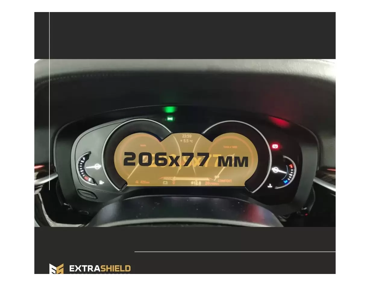 BMW 2 Series (G42) 2021 - Present Digital Speedometer (Ohne sensor) 12,3" DisplayschutzGlass Kratzfest Anti-Fingerprint Trans - 