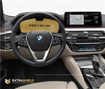 BMW 5 Series (G30) 2020 - Present Digital Speedometer (Central) 12,3" DisplayschutzGlass Kratzfest Anti-Fingerprint Transparent 