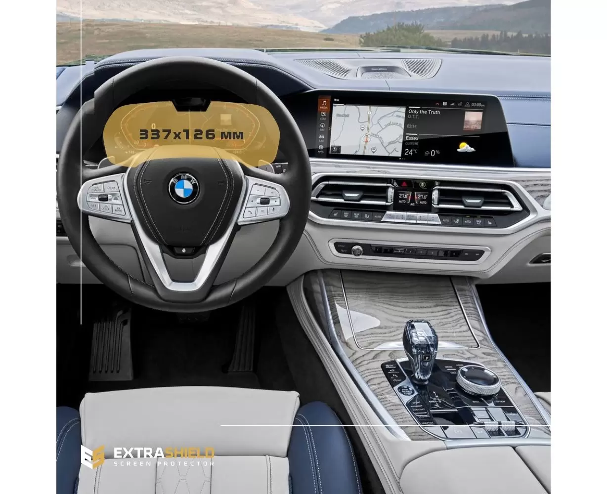 BMW X6 (G06) 2019 - Present Digital Speedometer (Mit sensor) 12,3" DisplayschutzGlass Kratzfest Anti-Fingerprint Transparent - 1