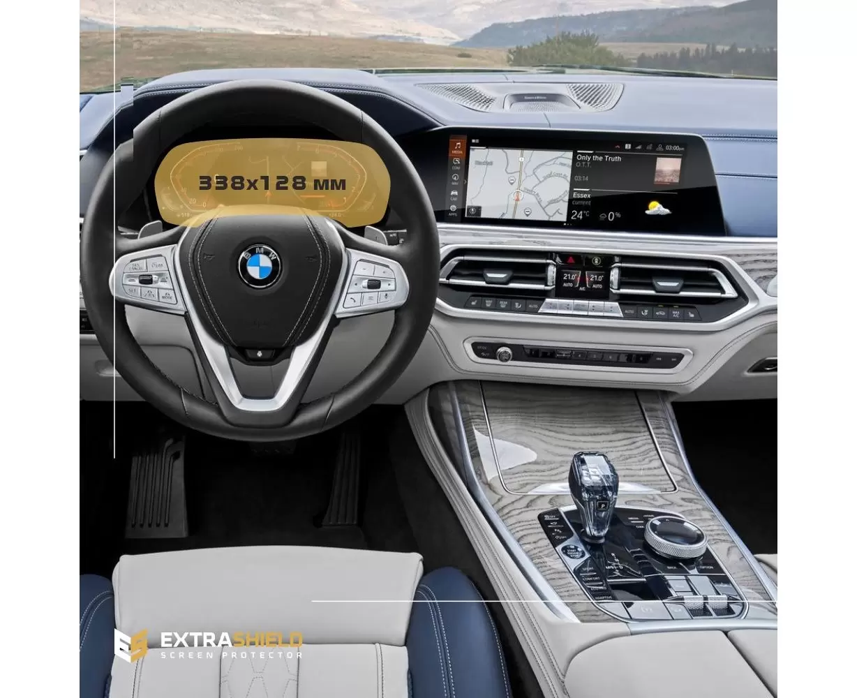 BMW X6 (G06) 2019 - Present Digital Speedometer (Ohne sensor) 12,3" DisplayschutzGlass Kratzfest Anti-Fingerprint Transparent - 