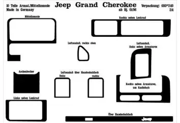 Chrysler Grand Cherokee 01.1996 3D Inleg dashboard Interieurset aansluitend en pasgemaakt op he 10 -Teile