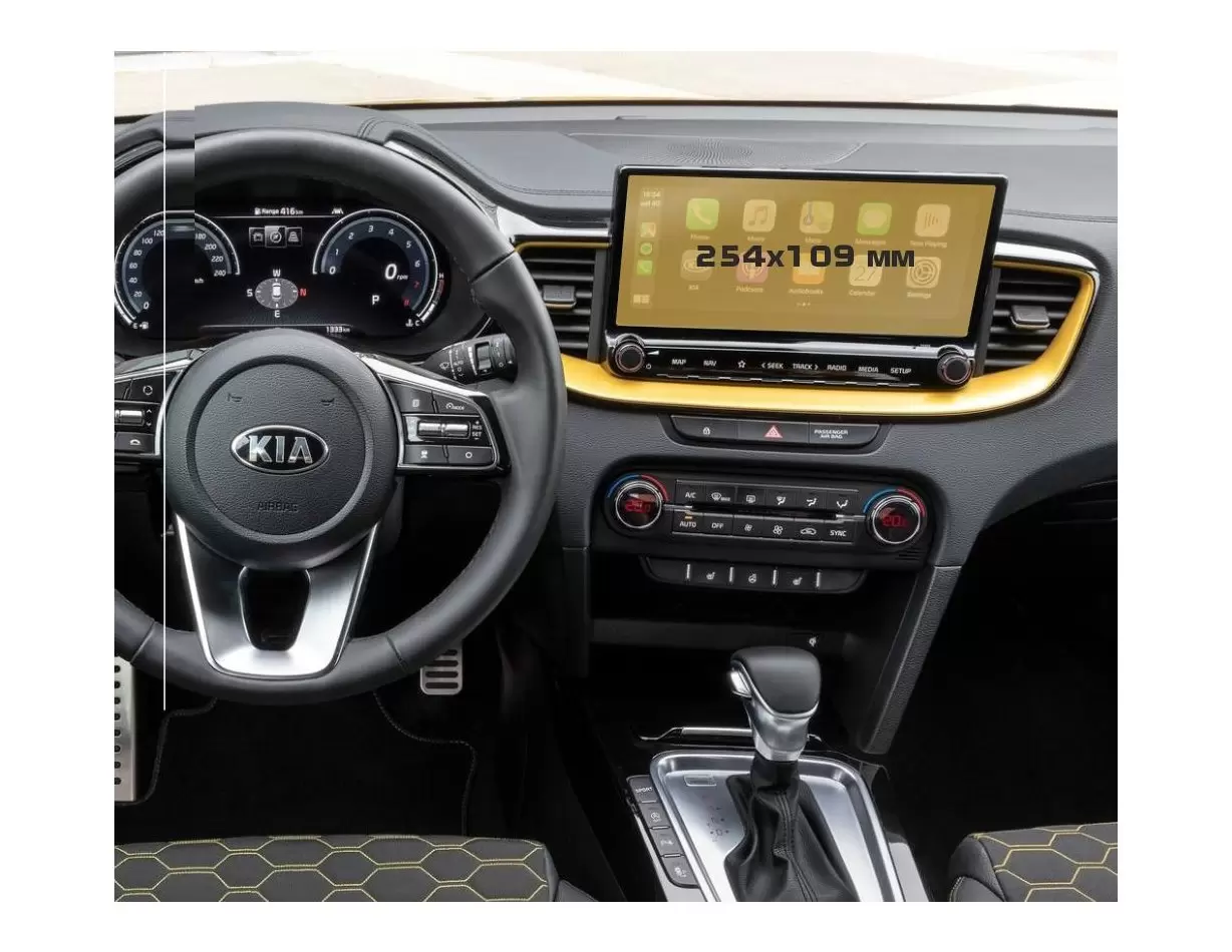 KIA Ceed 2019 - Present Digital Speedometer 12,3" HD transparant navigatiebeschermglas