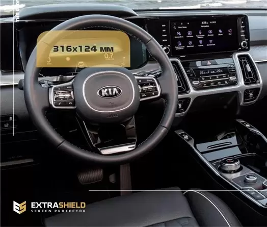 KIA Seltos 2019 - ?.? Multimedia 8" DisplayschutzGlass Kratzfest Anti-Fingerprint Transparent - 1- Cockpit Dekor Innenraum