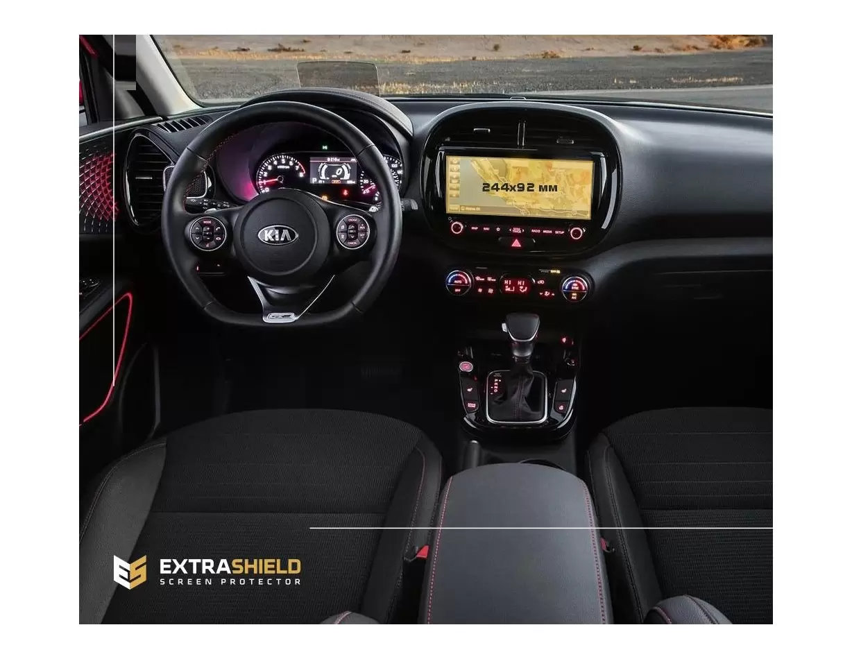 KIA Sorento Prime 2017 - 2020 Multimedia 8" Protection d'écran Résiste aux rayures HD transparent - 1 - habillage decor de table