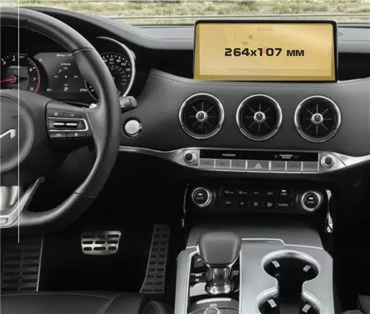 KIA Stinger 2017 - 2021 Digital Speedometer Supervision 12,3" HD transparant navigatiebeschermglas