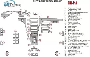 Chrysler Pacifica 2005-UP Voll Satz BD innenausstattung armaturendekor cockpit dekor - 2- Cockpit Dekor Innenraum