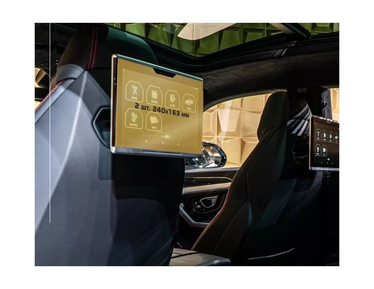 Lamborghini Sian 2019 - Present Multimedia + Climate-Control 8,4" DisplayschutzGlass Kratzfest Anti-Fingerprint Transparent - 1-