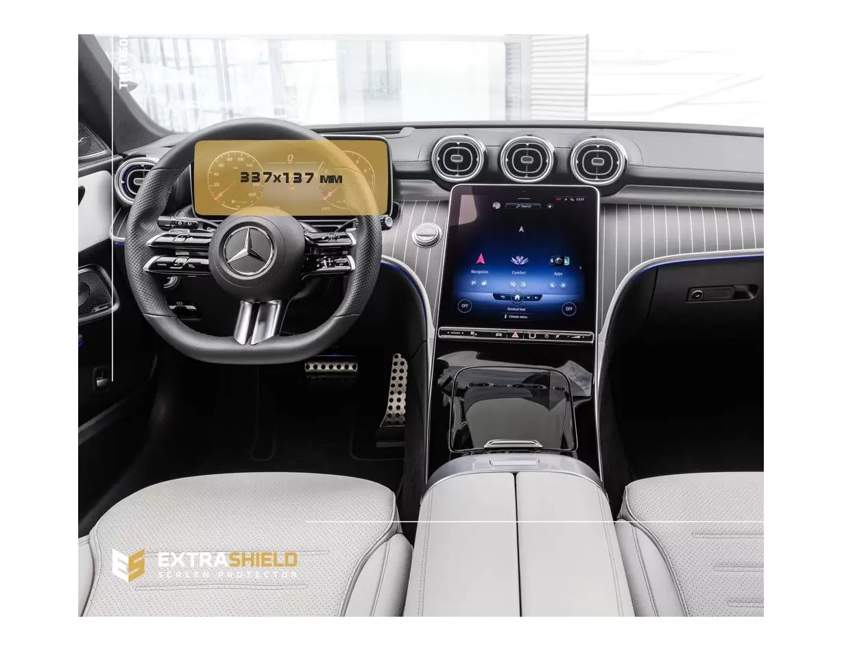 Mercedes-Benz C-class (S206/W206) 2021 - Present Color multifunction display 10.25" ExtraShield Screeen Protector