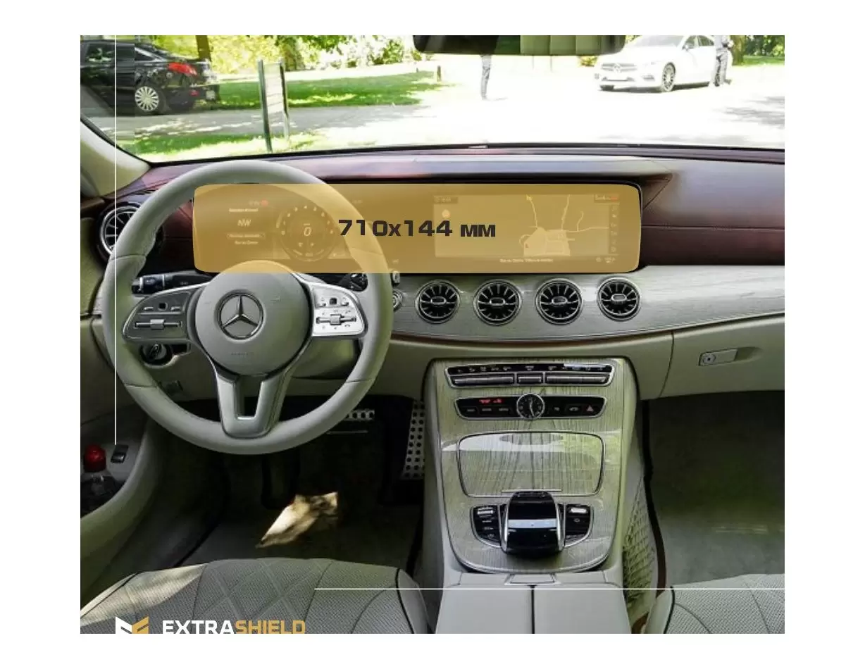 Mercedes-Benz CLS (C257) 2017 - Present Digital Speedometer + Multimedia 12,3" HD transparant navigatiebeschermglas