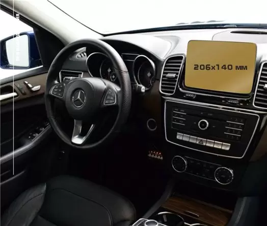 Mercedes-Benz G-class III (W464) 2018 - Present Digital Speedometer + Multimedia 12,3" HD transparant navigatiebeschermglas