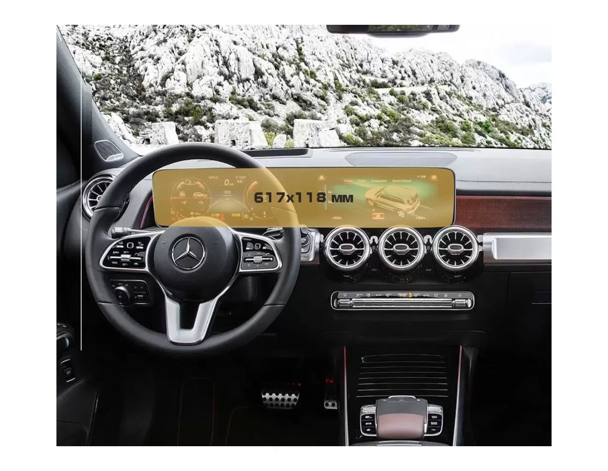 Mercedes-Benz GLA (H247) 2019 - Present Digital Speedometer + Multimedia 10,25" DisplayschutzGlass Kratzfest Anti-Fingerprint Tr