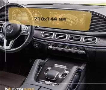 Mercedes-Benz GLE (W167) 2015 - 2019 Multimedia 10,3" DisplayschutzGlass Kratzfest Anti-Fingerprint Transparent - 1- Cockpit Dek