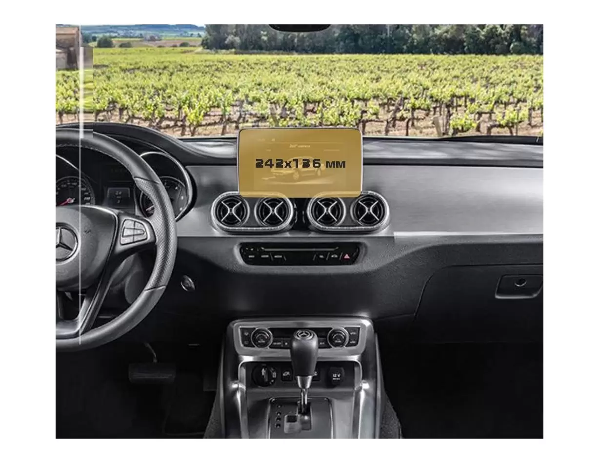 Mercedes-Benz GLE (W167/C167) 2018 - Present Passenger monitors (2pcs,) 10,2" DisplayschutzGlass Kratzfest Anti-Fingerprint Tran