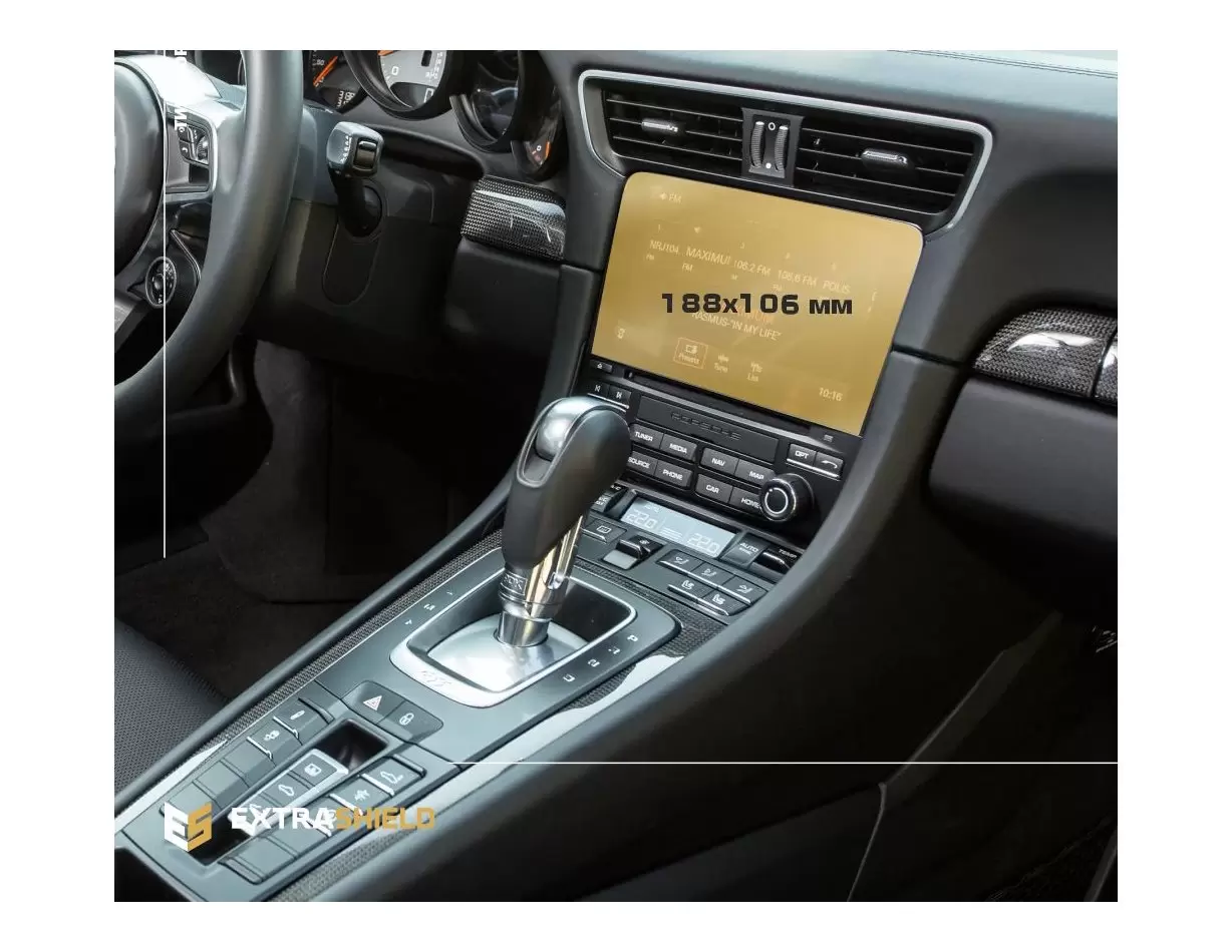 Porsche 911 (991) 2016 - 2020 Multimedia Sound Package Plus 7" DisplayschutzGlass Kratzfest Anti-Fingerprint Transparent - 1- Co