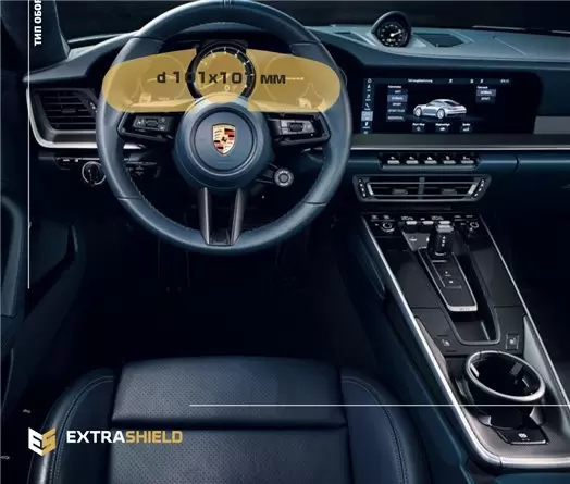 Porsche 911 (992) 2018 - Present Digital Speedometer 14" HD transparant navigatiebeschermglas