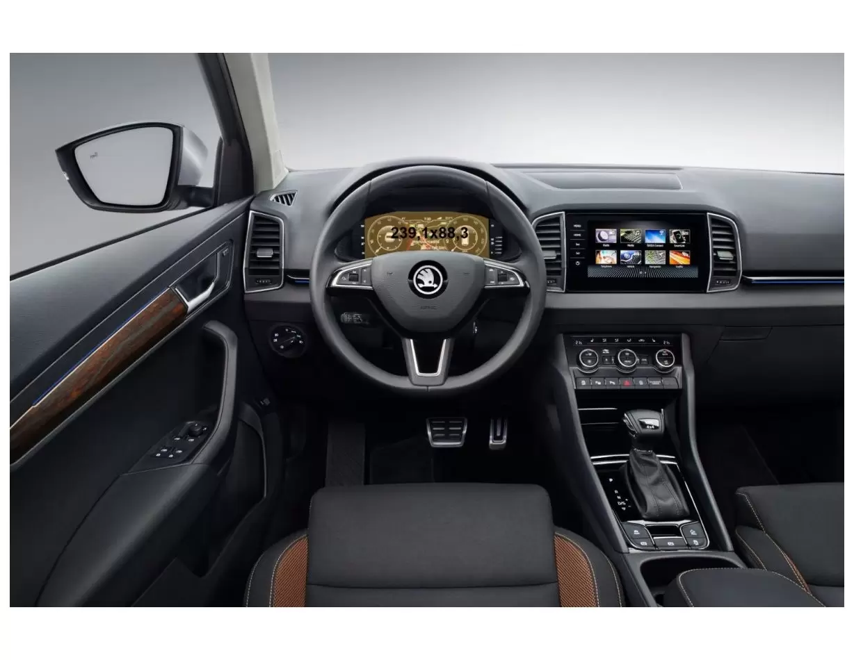 Skoda Karoq (NU7) 2017 - Present Digital Speedometer LCD-Digi 10,25" DisplayschutzGlass Kratzfest Anti-Fingerprint Transparent -