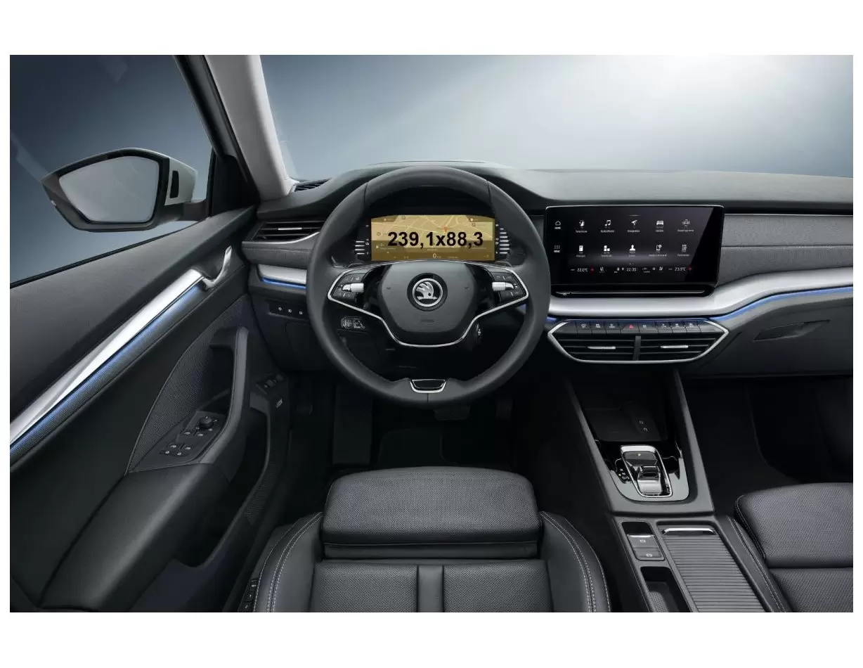 Skoda Octavia (A8) 2019 - Present Digital Speedometer LCD-Digi 10,25" DisplayschutzGlass Kratzfest Anti-Fingerprint Transparent 