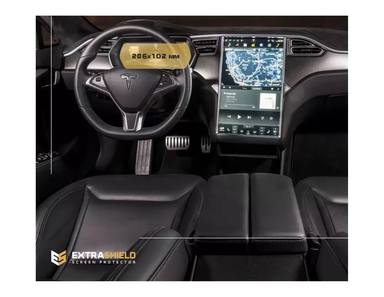 Tesla Model S 2012 - Present Digital Speedometer 12,3" ExtraShield Screeen Protector