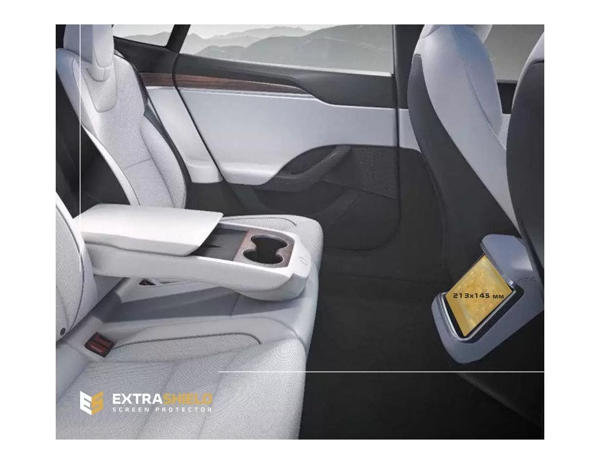 Tesla Model X 2021 - Present Rear climate control DisplayschutzGlass Kratzfest Anti-Fingerprint Transparent - 1- Cockpit Dekor I