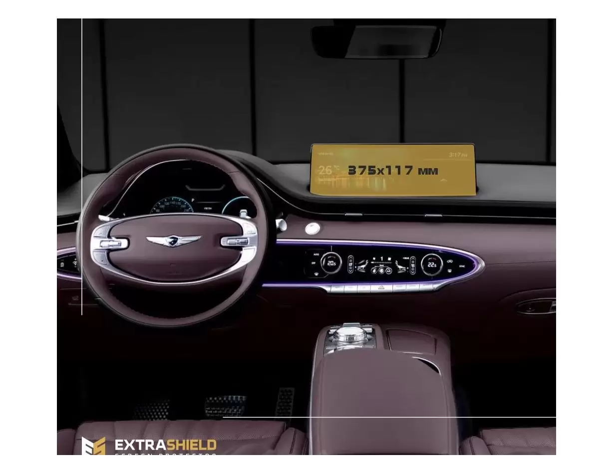 Genesis GV70 2020 - Present Digital Speedometer HD transparant navigatiebeschermglas Genesis GV70 2020 - Present Digital Speedometer HD transparant navigatiebeschermglas